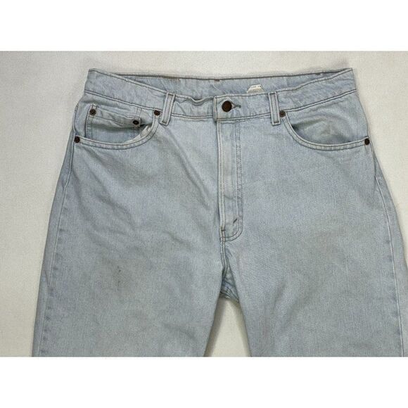 VINTAGE Levi's 550 Denim Jeans Men 33 X 31 Light Blue Tag Size 36 x 32 USA 90s - Picture 5 of 12